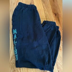 Brandy Melville / John Galt Navy Malibu Sweatpants Embroidered